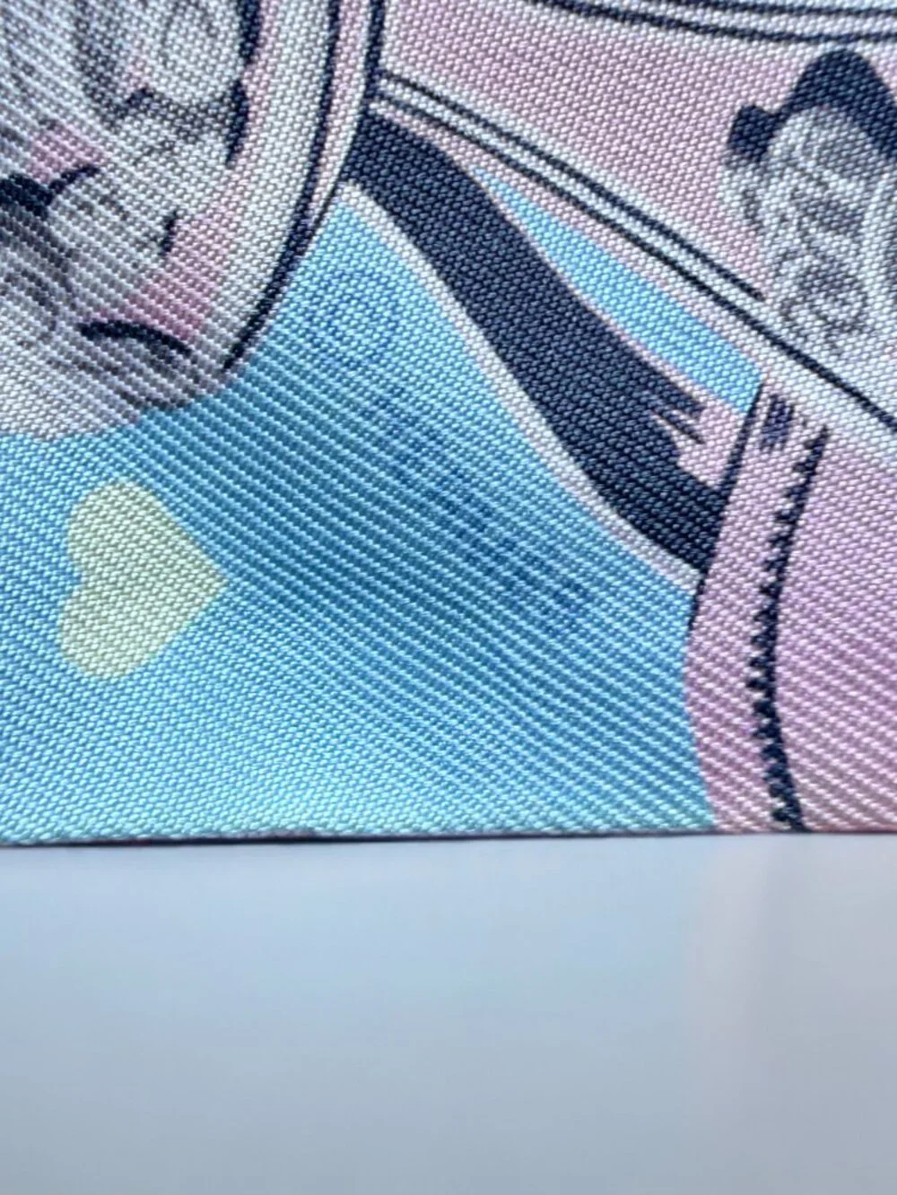 Hermes Pastel Pink Blue Brides de Gala Love Twilly Scarf
